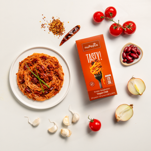 Vegan Chili with Konjac Spaghettini